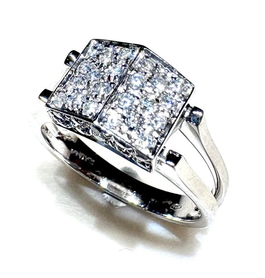 Ring Sommer Woman Geometrie in White Gold Diamante 0.45 Ct CASETTA DIA CT 0.45 H/VS - CASETTA DIA CT 0.45 H/VS